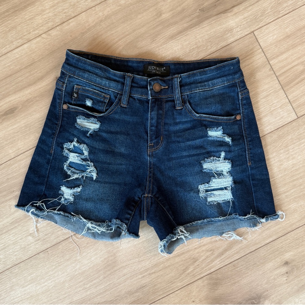 Distressed Denim Shorts
